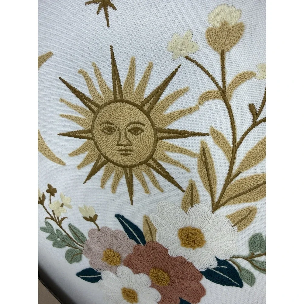 NWT BP Home Woven Sun and Moon Floral Wall Set 12x15